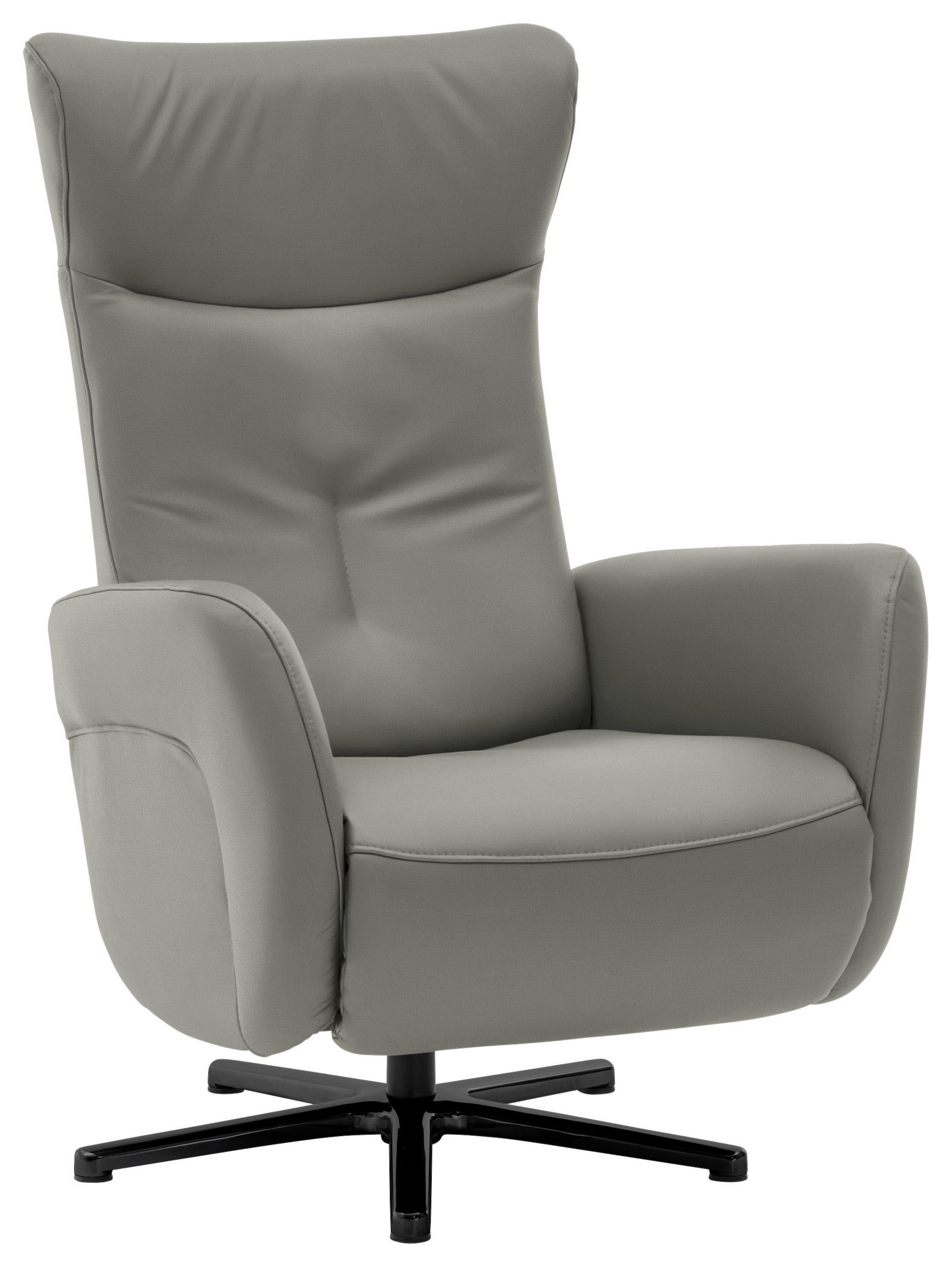 FAUTEUIL RELAX in Leder Grau  - Schwarz/Grau, Design, Leder/Metall (76/112/83cm) - Beldomo Speed