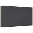 DREHTÜRENSCHRANK 400/223/61 cm,  in Graphitfarben, 8-türig  - Graphitfarben, Basics, Glas/Holzwerkstoff (400/223/61cm) - Novel