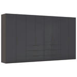 DREHTÜRENSCHRANK 400/223/61 cm,  in Graphitfarben, 8-türig  - Graphitfarben, Basics, Glas/Holzwerkstoff (400/223/61cm) - Novel