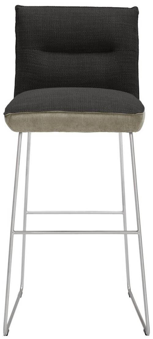 BARHOCKER Flachgewebe Anthrazit, Grau, Edelstahlfarben Stahl Stoffauswahl, Typenauswahl, Gestellauswahl  - Edelstahlfarben/Anthrazit, Design, Textil/Metall (51/107/59cm) - Dieter Knoll