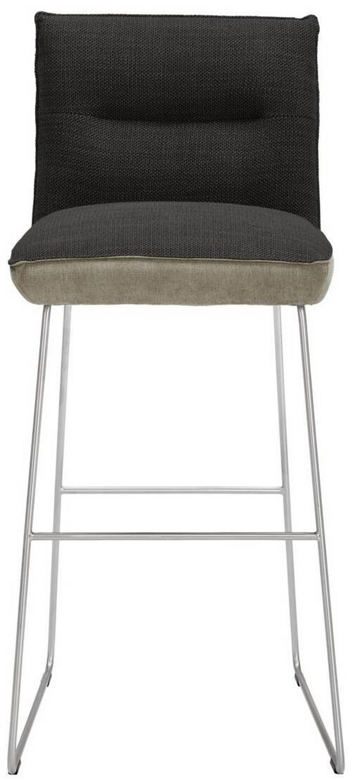 BARHOCKER in Metall, Textil Anthrazit, Grau, Edelstahlfarben  - Edelstahlfarben/Anthrazit, Design, Textil/Metall (51/107/59cm) - Dieter Knoll
