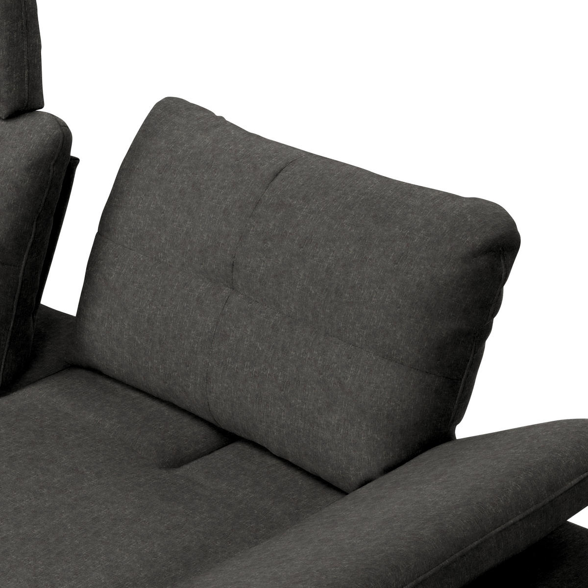 ECKSOFA in Velours Dunkelgrau  - Dunkelgrau/Schwarz, Design, Textil/Metall (179/301cm) - Chilliano