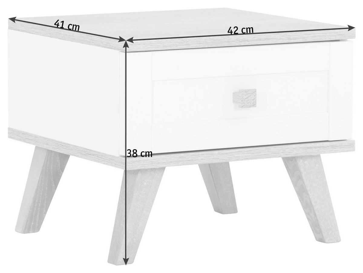 MEUBLE DE CHEVET 42/38/41 cm  in Weiss, Eichefarben  - Weiss/Eichefarben, Design, Holzwerkstoff (42/38/41cm) - Livetastic