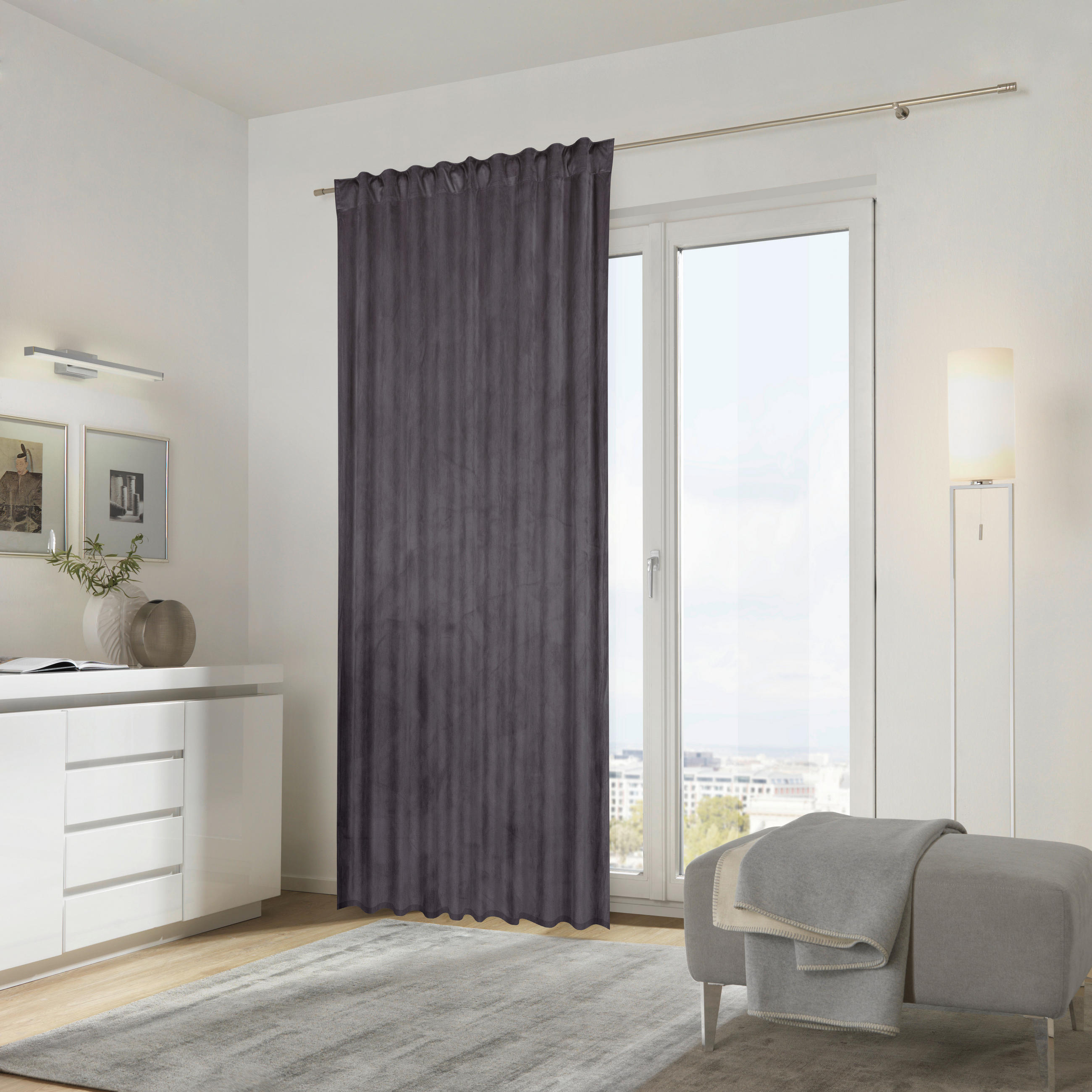 FERTIGVORHANG ZENATO blickdicht 135/245 cm - Dunkelgrau, KONVENTIONELL, Textil (135/245cm) - Ambiente