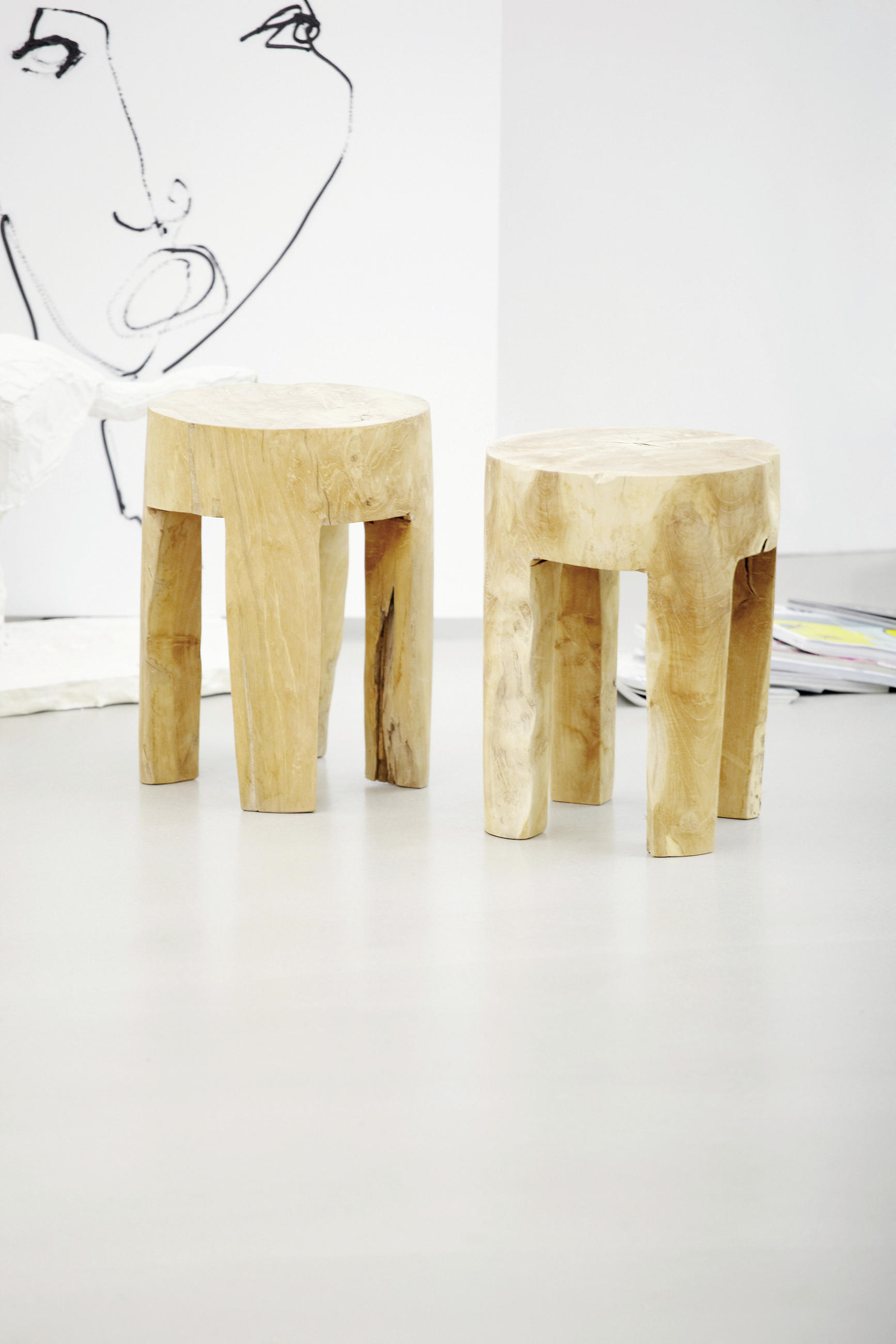 GARTENHOCKER rund - Teakfarben, LIFESTYLE, Holz (30/40cm) - Jan Kurtz