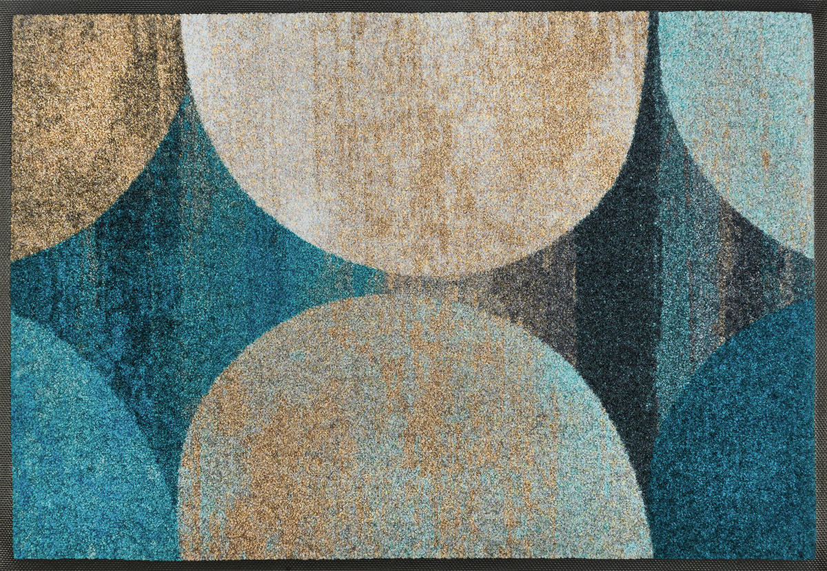 FUßMATTE 50/75 cm Galaxia  - Blau/Beige, KONVENTIONELL, Kunststoff/Textil (50/75cm) - wash+dry