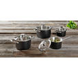 KOCHTOPFSET 4-teilig  - Klar/Schwarz, Basics, Glas/Metall - Homeware Profession.