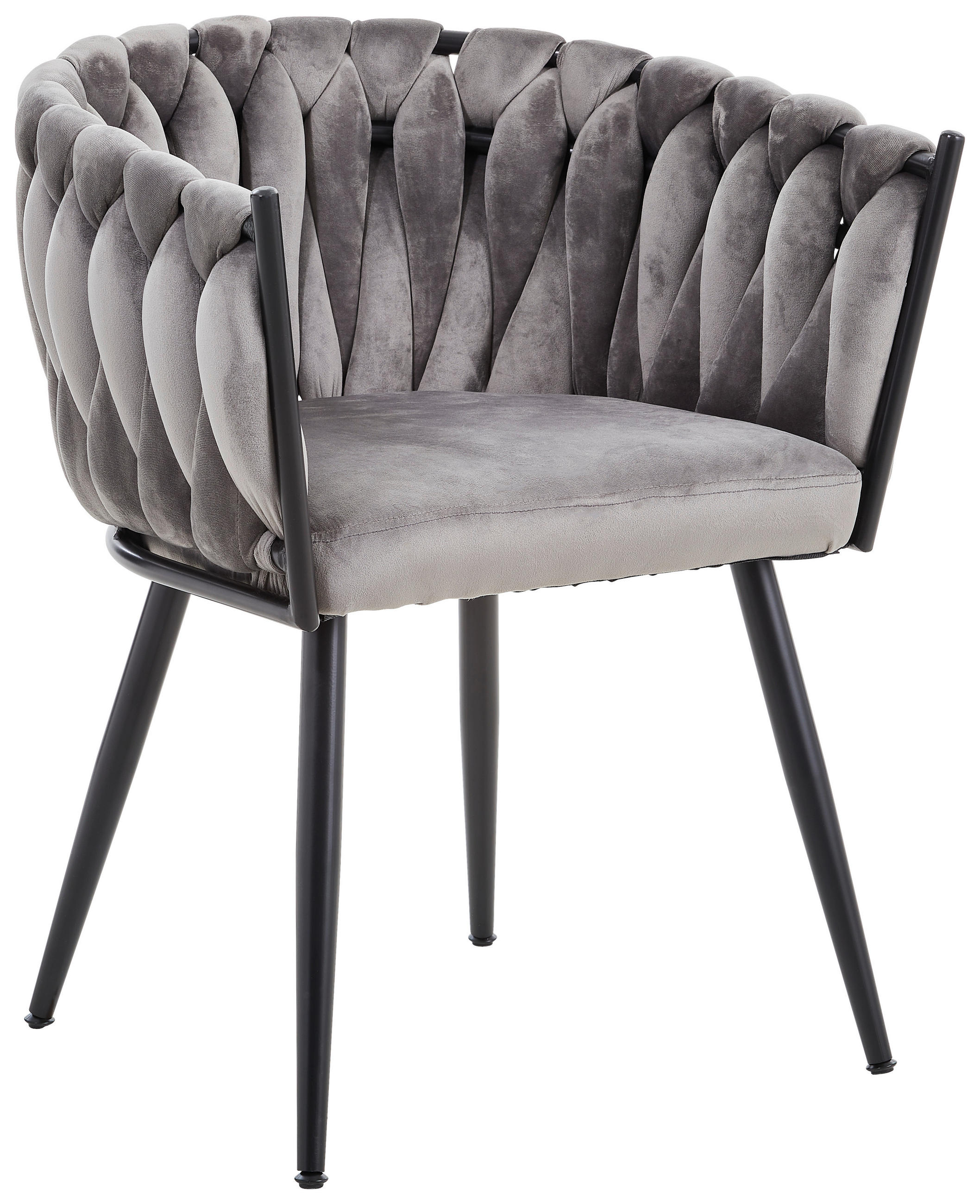 KAROSSZÉK sötétszürke  - fekete/sötétszürke, Lifestyle, textil/fém (60/78/55cm) - Landscape