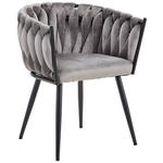 ARMLEHNSTUHL  Typenauswahl Samt  - Dunkelgrau/Schwarz, LIFESTYLE, Textil/Metall (60/78/55cm) - Landscape