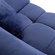 BIGSOFA Plüsch Blau  - Blau/Schwarz, KONVENTIONELL, Kunststoff/Textil (250/75/107cm) - Carryhome