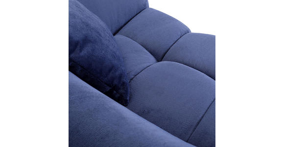 BIGSOFA Plüsch Blau  - Blau/Schwarz, KONVENTIONELL, Kunststoff/Textil (250/75/107cm) - Carryhome