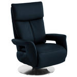 RELAXSESSEL in Leder Dunkelblau  - Edelstahlfarben/Dunkelblau, Design, Leder/Metall (78/112/85cm) - Cantus