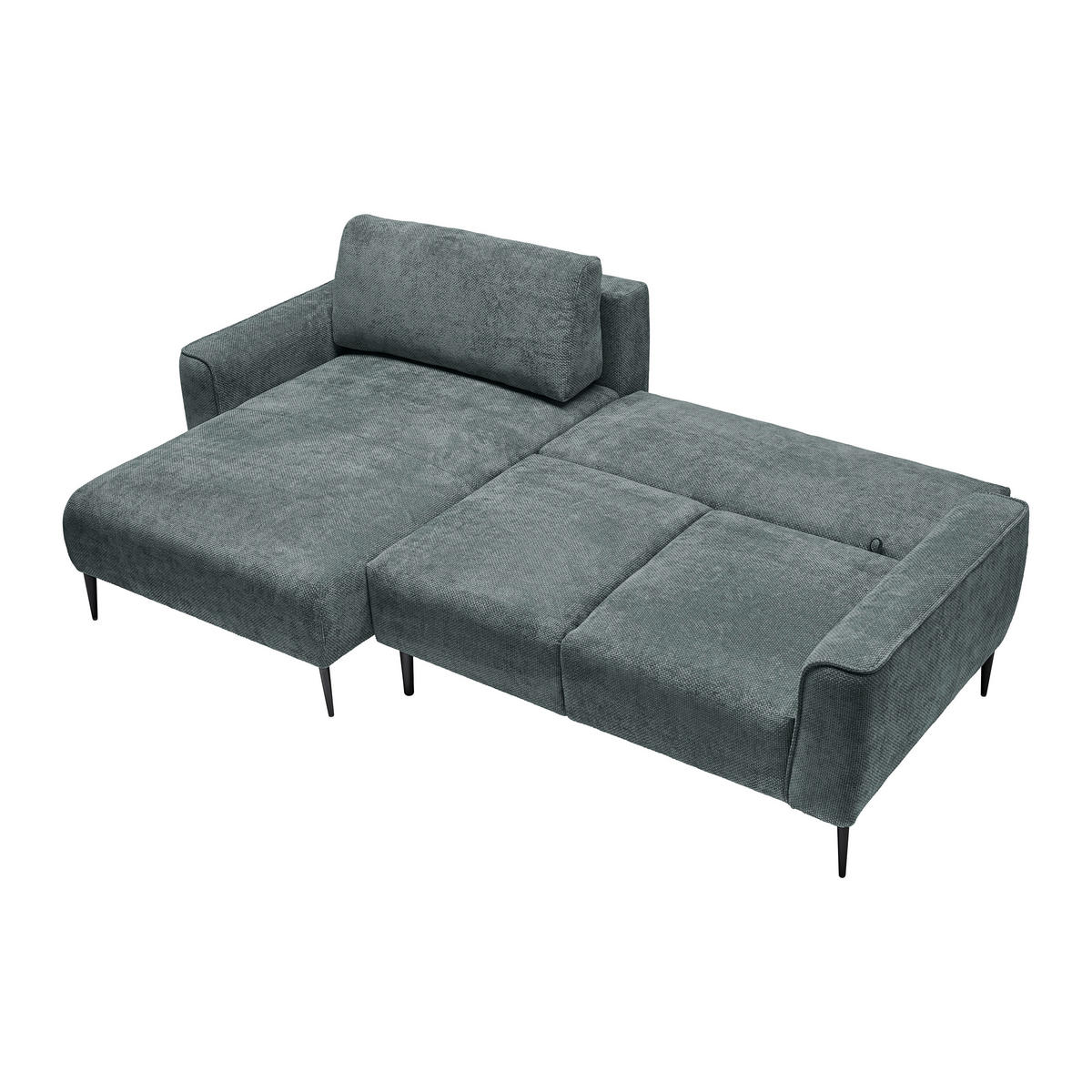 HÖRNSOFFA i vävt tyg mörkgrön  - svart/mörkgrön, Modern, metall/textil (164/255cm) - MID.YOU