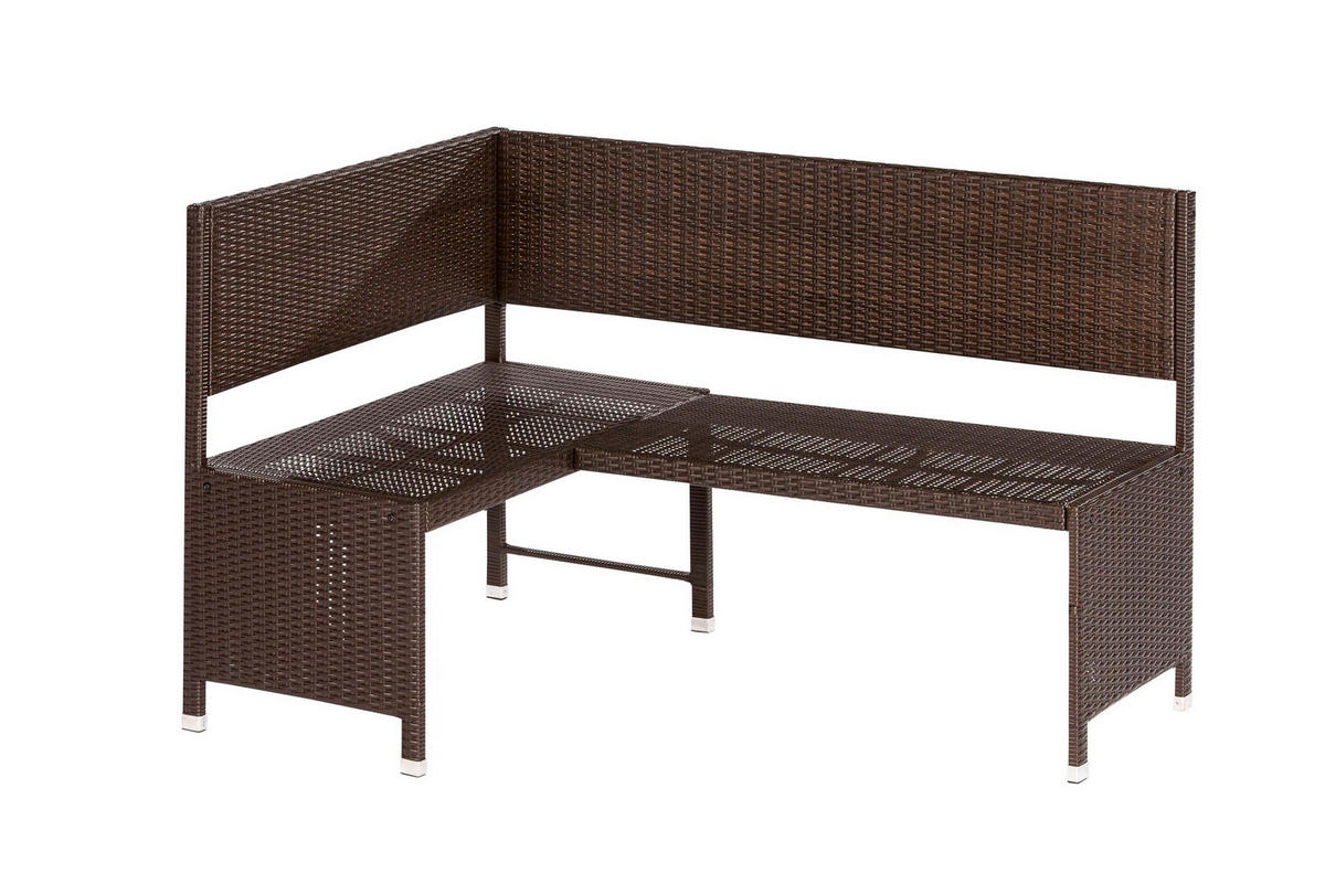 GARTENSET 3-teilig Stahl 3-teilig  - Braun, KONVENTIONELL, Kunststoff/Textil - Gardenson