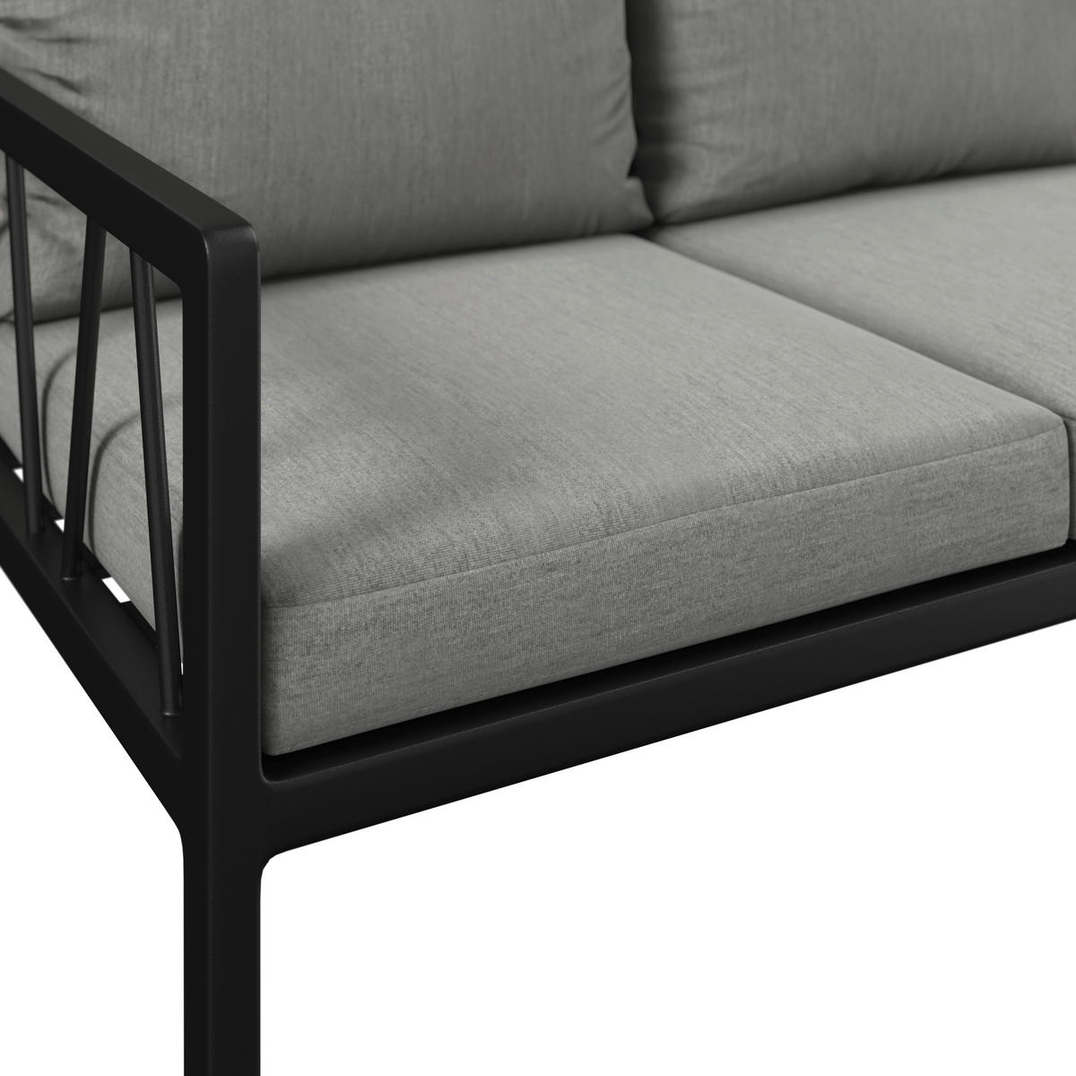 2-SITZER-BANK 120/84,5/81,5 cm  Aluminium  - Anthrazit/Grau, Design, Textil/Metall (120/84,5/81,5cm) - Amatio