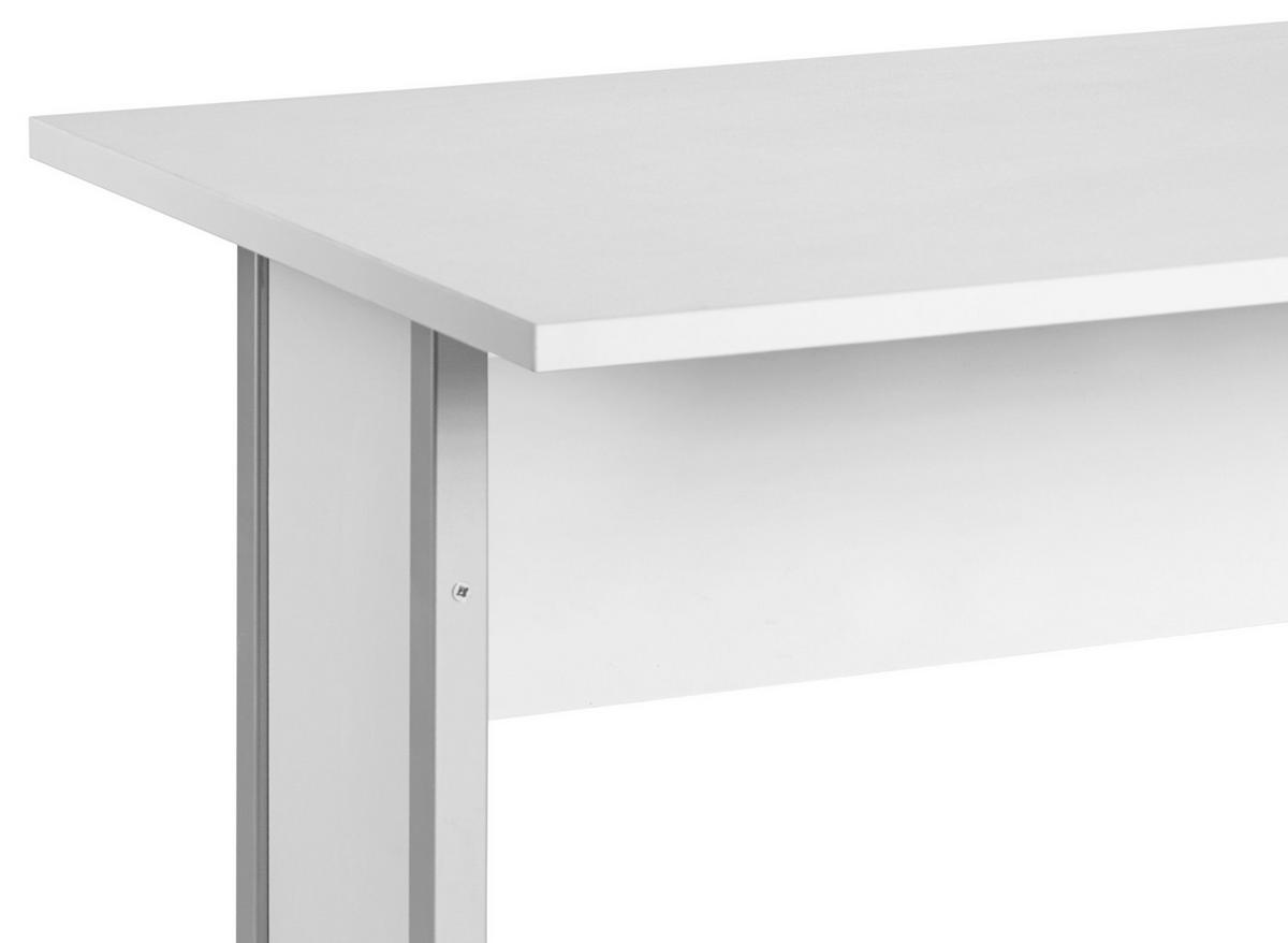 SCHREIBTISCH 140/65/72,2 cm  in Hellgrau  - Silberfarben/Hellgrau, Basics, Holzwerkstoff/Metall (140/65/72,2cm) - MID.YOU