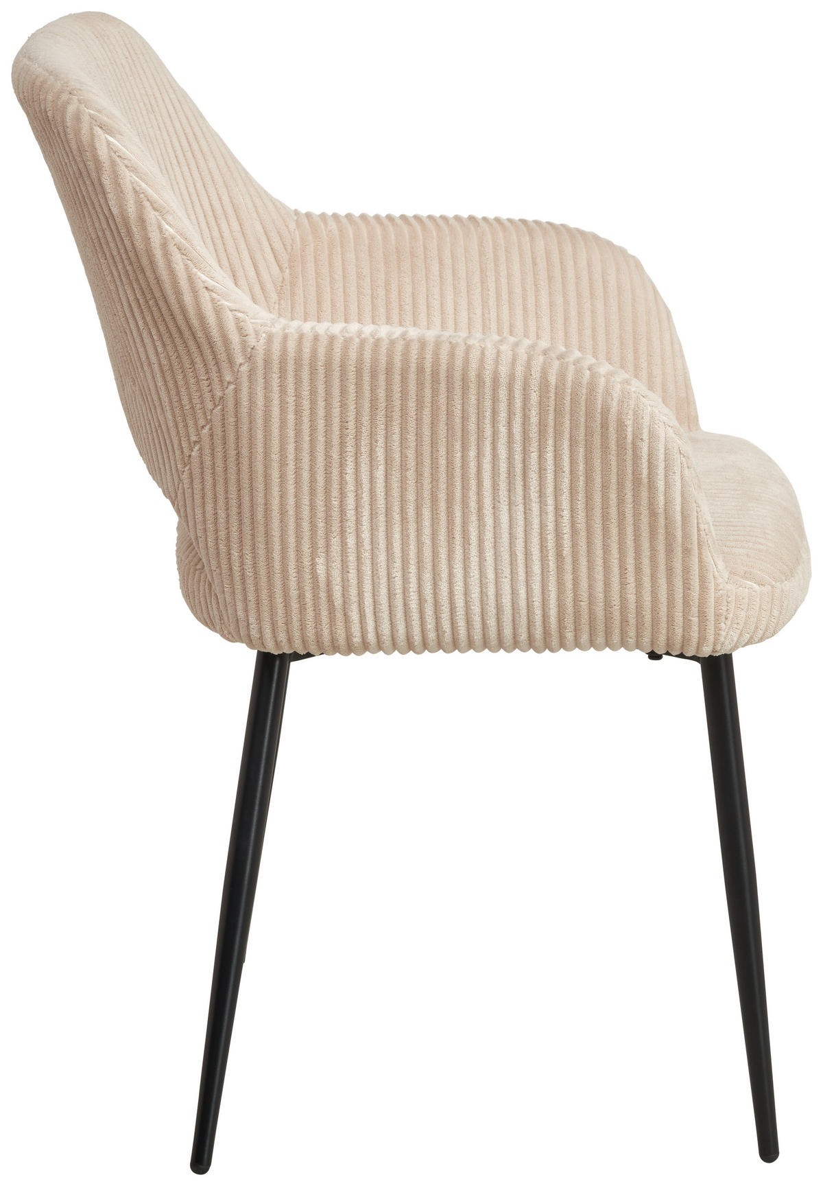 ARMLEHNSTUHL  in Eisen Cord  - Taupe/Schwarz, KONVENTIONELL, Holz/Textil (57/83.5/63cm) - MID.YOU