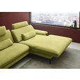 ECKSOFA  in Chenille, Flachgewebe Hellgrün Rücken echt  284/180 cm  - Schwarz/Hellgrün, Design, Textil/Metall (284/180cm) - Dieter Knoll