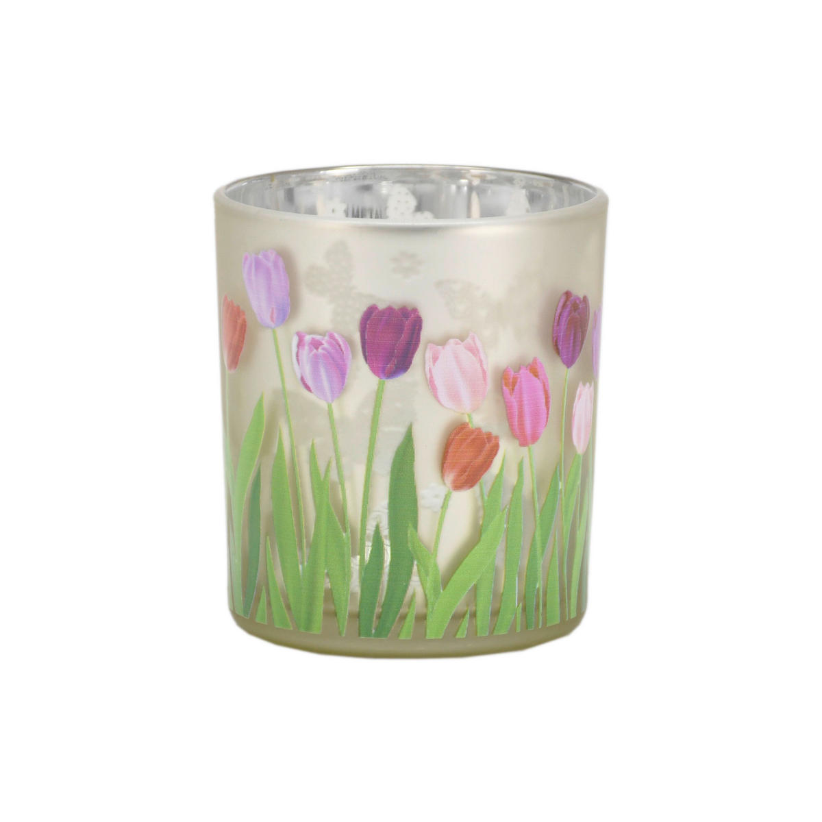 ÜVEG TEAMÉCSESTARTÓ - lila/krémszínű, Lifestyle, üveg (7,3/8cm)