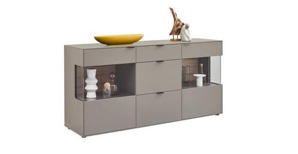 SIDEBOARD 181,9/87,9/45,2 cm  - Hellgrau/Graphitfarben, Design, Glas/Holzwerkstoff (181,9/87,9/45,2cm) - Dieter Knoll