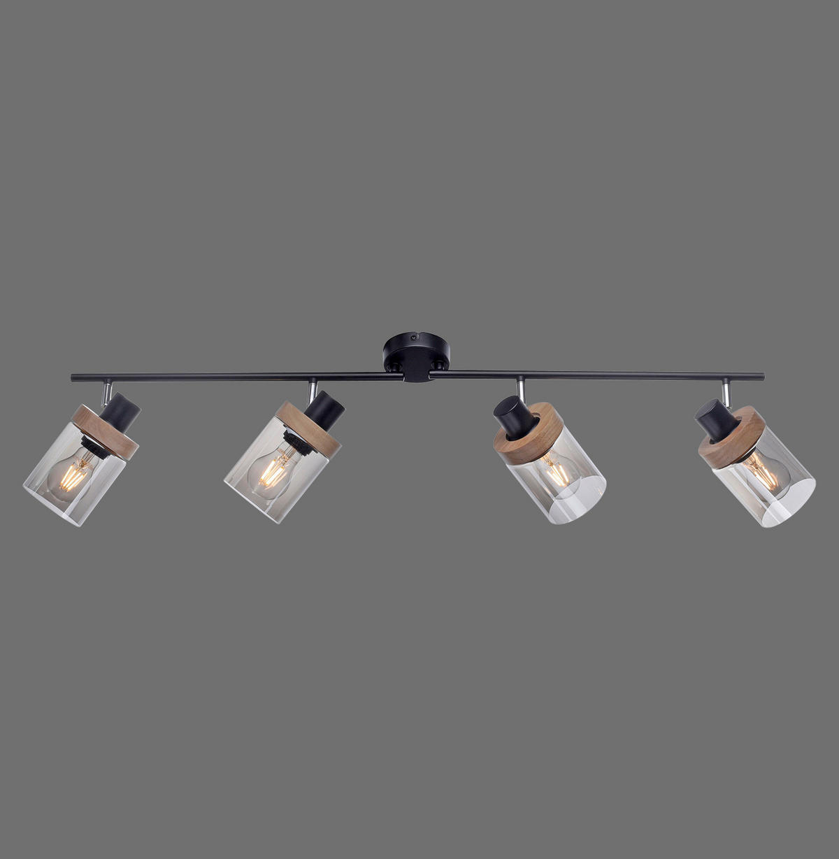 STRAHLER 114/110/25 cm   - Schwarz, Basics, Glas/Holz (114/110/25cm)