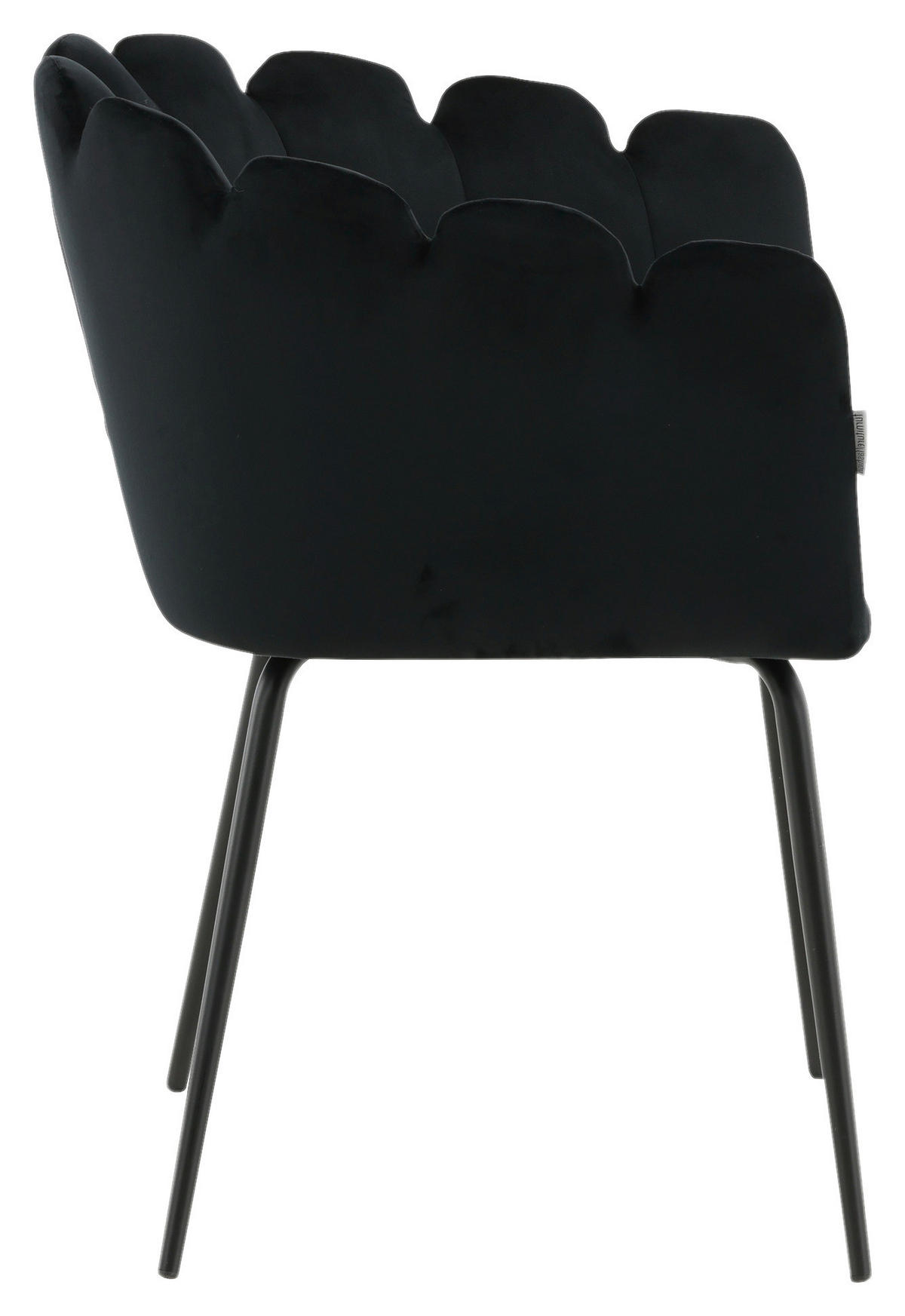 STOL stål sammet  - svart, Design, metall/textil (61/76.56/54cm) - Livetastic