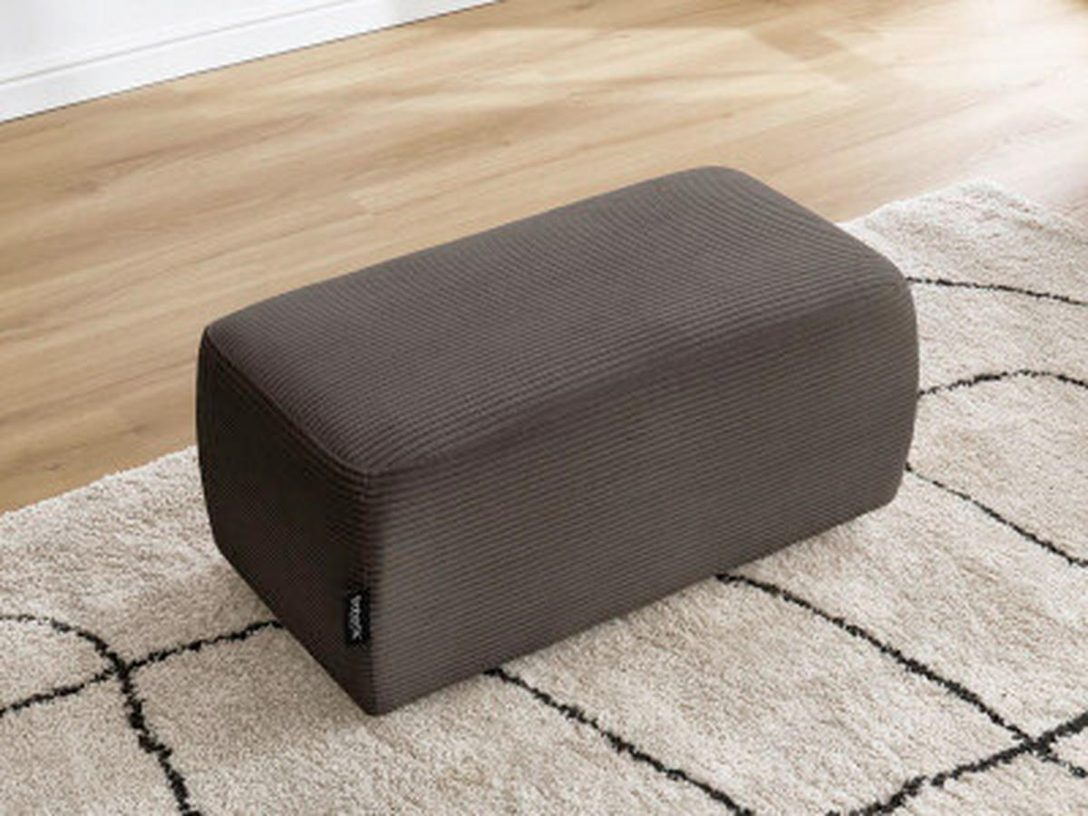 HOCKER ATILLA Cord Taupe  - Taupe/Schwarz, MODERN, Kunststoff/Textil (92/44/48cm)