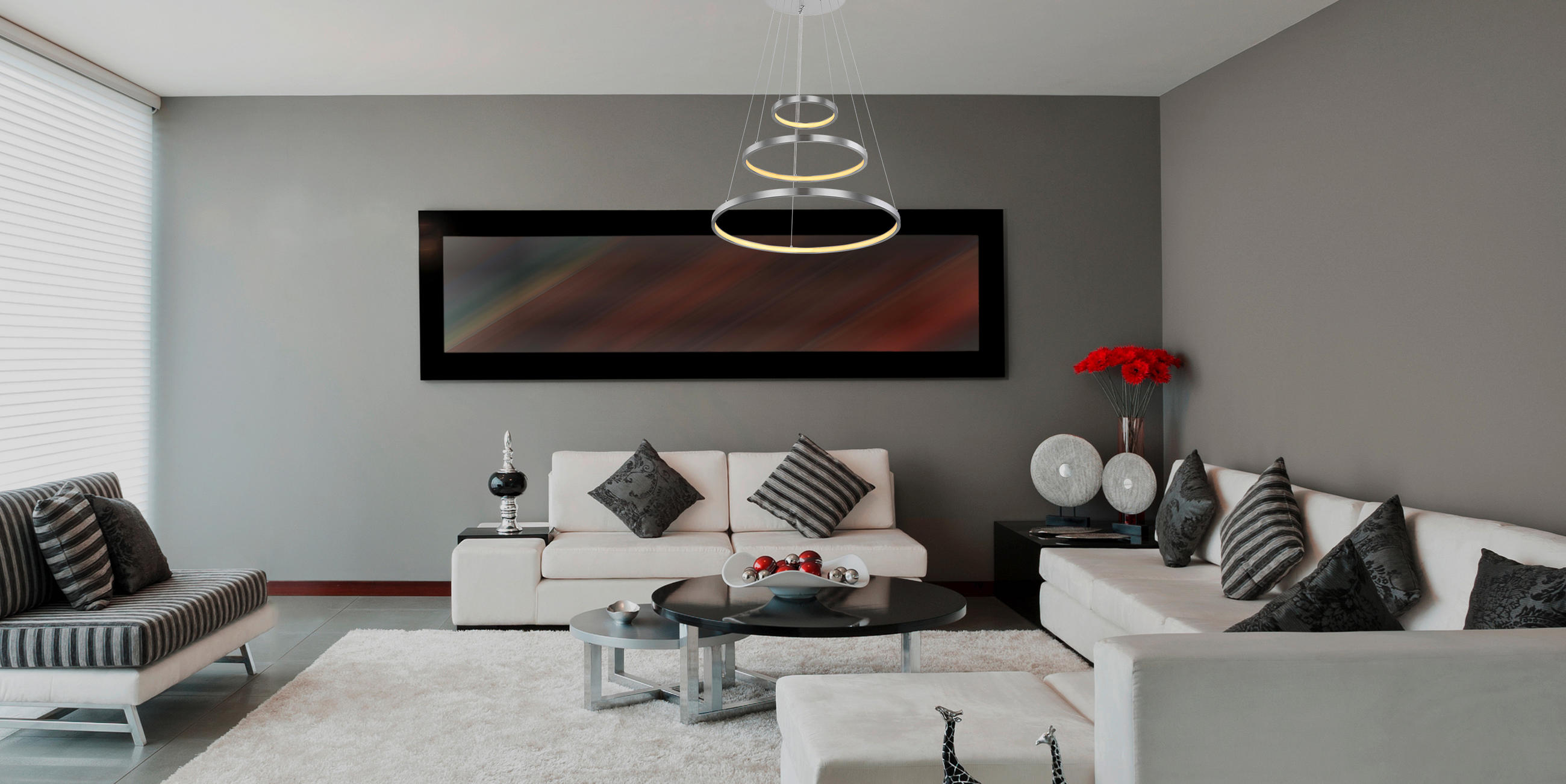 HÄNGELEUCHTE 51/120 cm   - Opal/Nickelfarben, Basics, Kunststoff/Metall (51/120cm) - Globo