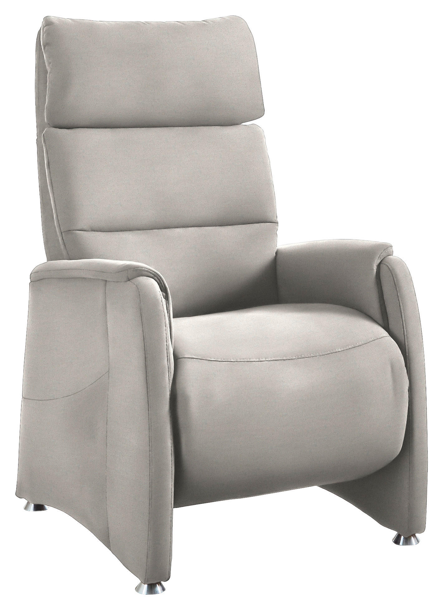 FERNSEHSESSEL in Flachgewebe Silberfarben  - Silberfarben/Alufarben, KONVENTIONELL, Textil/Metall (69/111/83cm) - Cantus