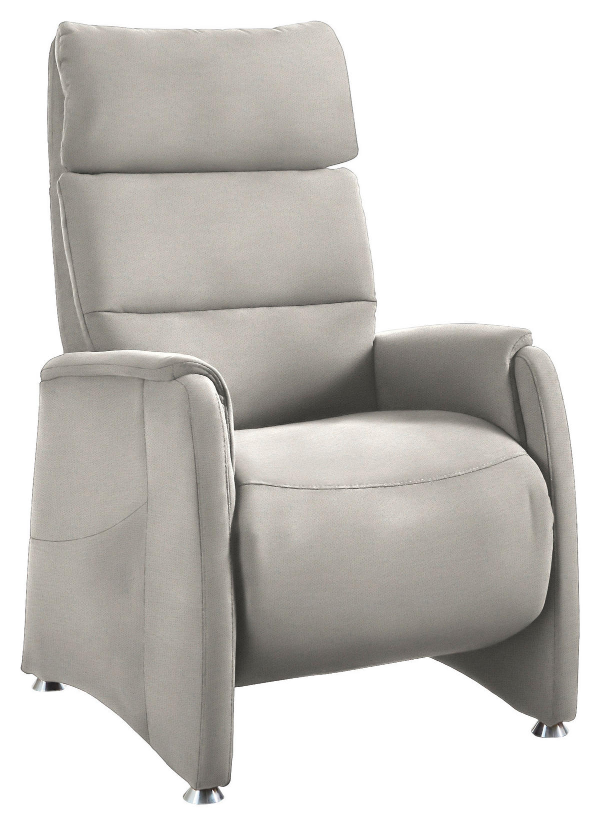 FERNSEHSESSEL in Flachgewebe Silberfarben  - Silberfarben/Alufarben, KONVENTIONELL, Textil/Metall (69/111/83cm) - Cantus