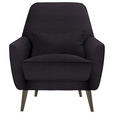 SESSEL in Mikrofaser Dunkelgrau - Dunkelgrau/Schwarz, MODERN, Holz/Textil (77/86/80cm) - Carryhome
