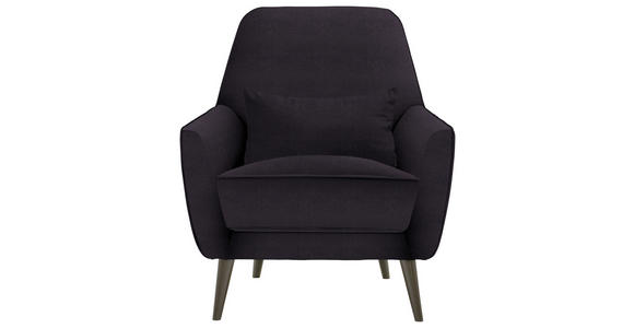 SESSEL in Mikrofaser Dunkelgrau - Dunkelgrau/Schwarz, MODERN, Holz/Textil (77/86/80cm) - Carryhome
