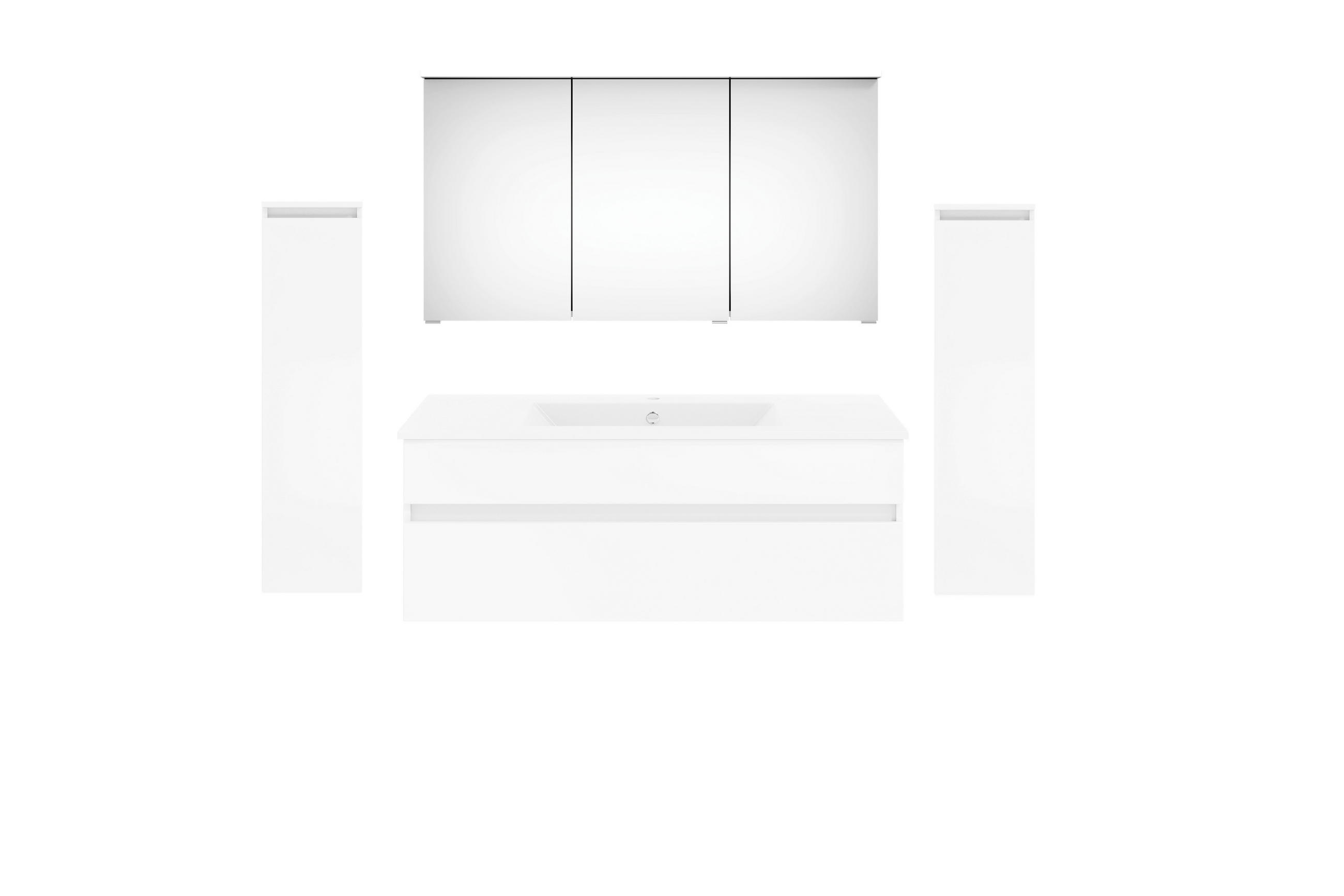 BADEZIMMER  in 180 cm  - Weiß Hochglanz/Weiß, KONVENTIONELL, Keramik/Holzwerkstoff (180cm) - Puris