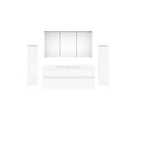 BADEZIMMER  in 180 cm  - Weiß Hochglanz/Weiß, KONVENTIONELL, Keramik/Holzwerkstoff (180cm) - Puris