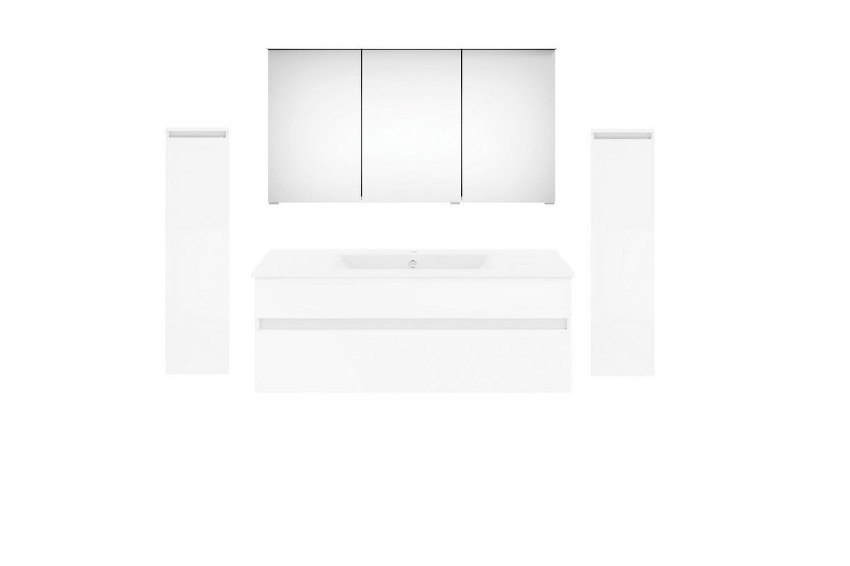 BADEZIMMER  in 180 cm  - Weiß Hochglanz/Weiß, KONVENTIONELL, Keramik/Holzwerkstoff (180cm) - Puris