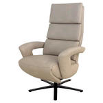 RELAXSESSEL Echtleder Kopfteilverstellung    - Ecru/Schwarz, Design, Leder/Metall (80/120/90cm) - Cantus