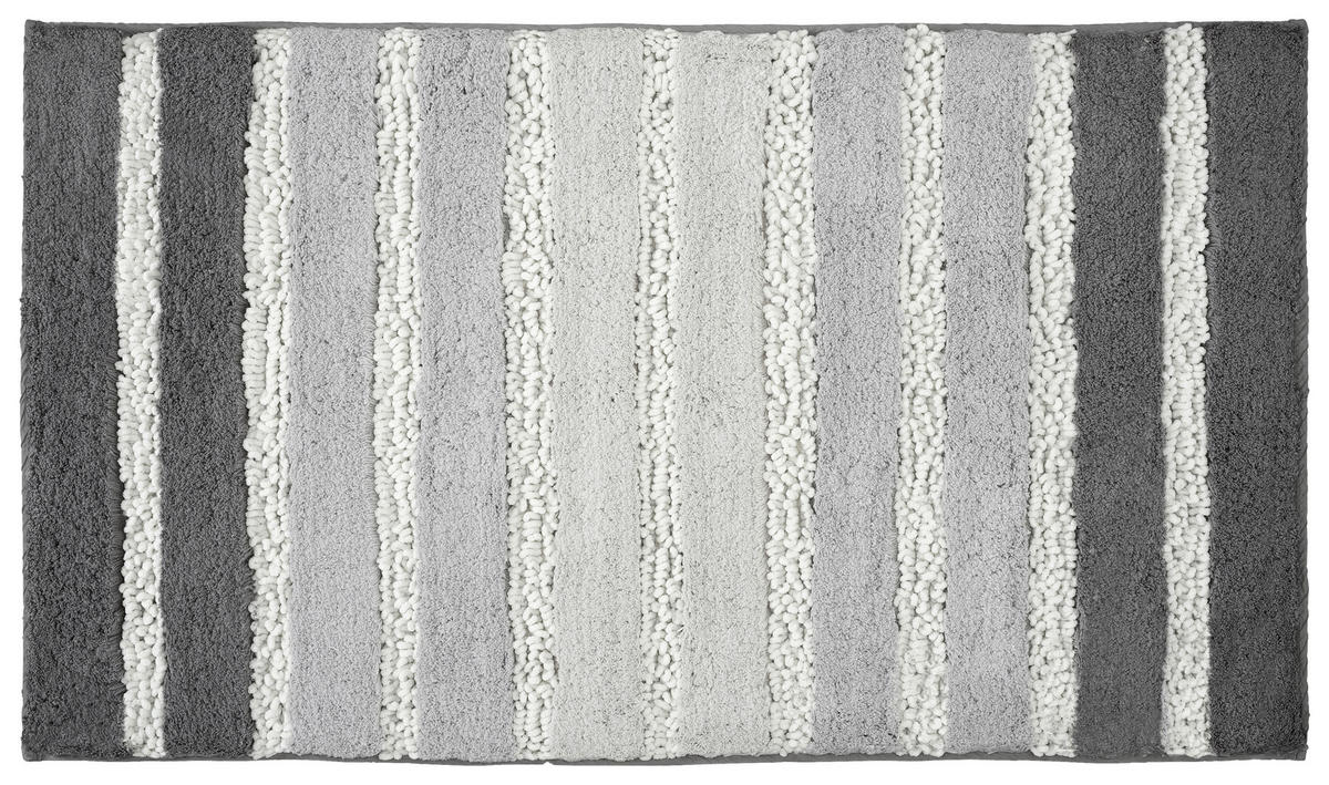 BADTEPPICH Grau 70/120 cm  - Grau, KONVENTIONELL, Kunststoff/Textil (70/120cm) - Kleine Wolke