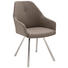 STUHL in Metall, Textil Taupe, Edelstahlfarben - Taupe/Edelstahlfarben, Design, Textil/Metall (55/86/63cm) - Novel STUHL in Metall, Textil Taupe, Edelstahlfarben - Taupe/Edelstahlfarben, Design, Textil/Metall (55/86/63cm) - Novel
