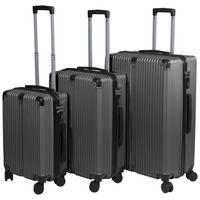 REISEKOFFERSET Dunkelgrau 3-teilig  - Dunkelgrau, Trend, Kunststoff/Textil - Novel