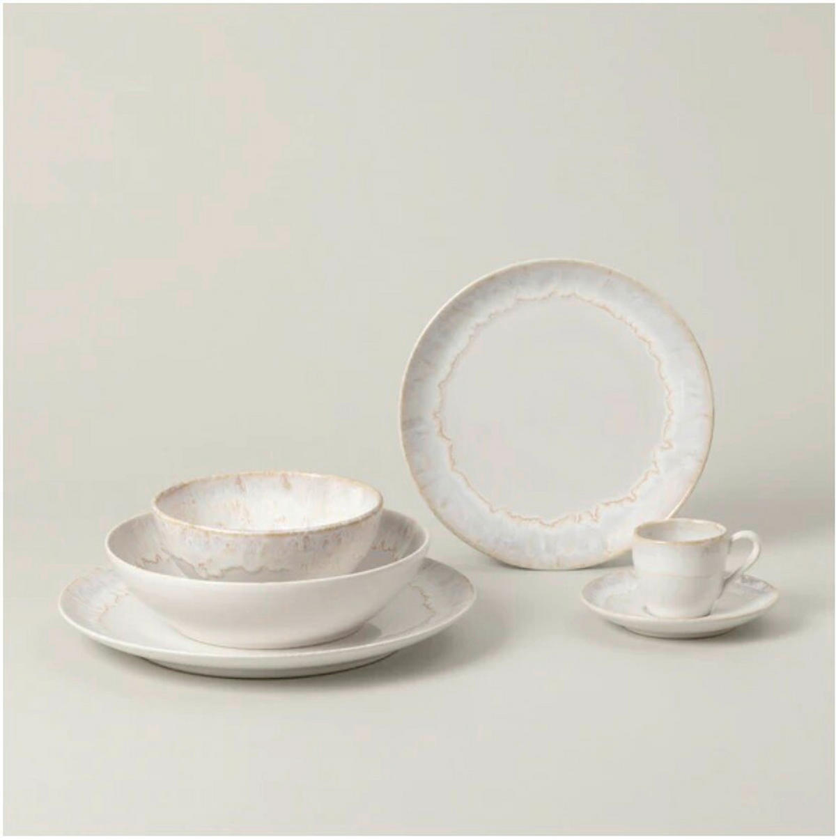 KOMBISERVICE Taormina 30-teilig  - Weiß Hochglanz/Perlmutt, Basics, Keramik - Costa Nova