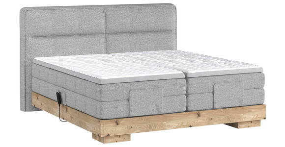 BOXSPRINGBETT 180/200 cm in Eichefarben, Hellgrau - Eichefarben/Hellgrau, Natur, Holz/Textil (180/200cm) - Valnatura