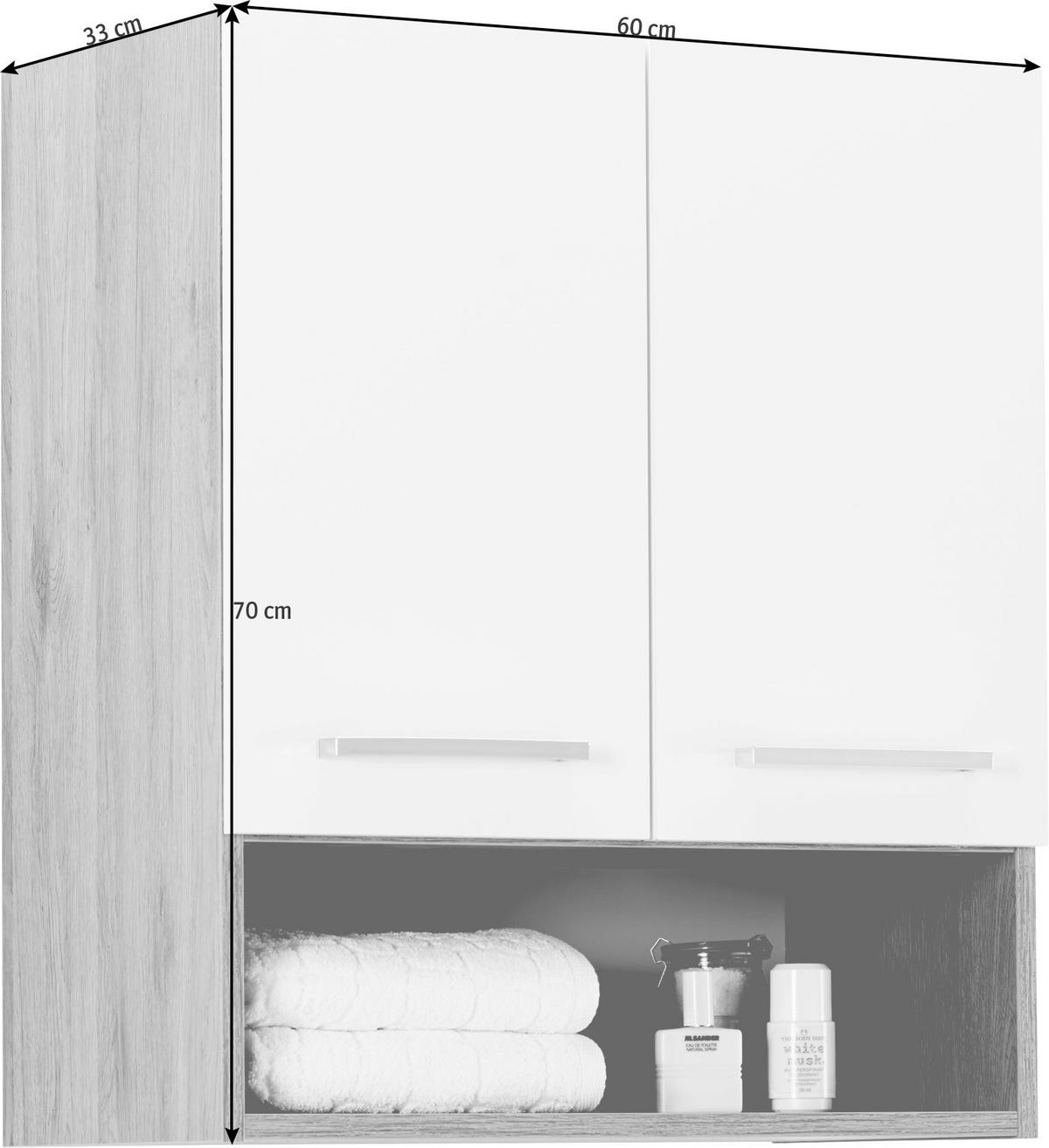 HÄNGESCHRANK  - Chromfarben/Eiche San Remo, Design, Holzwerkstoff - Xora