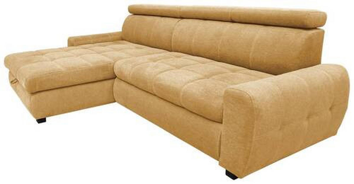 ECKSOFA in Webstoff Gelb  - Weiss/Gelb, Design, Kunststoff/Textil (276/173cm) - Stylife