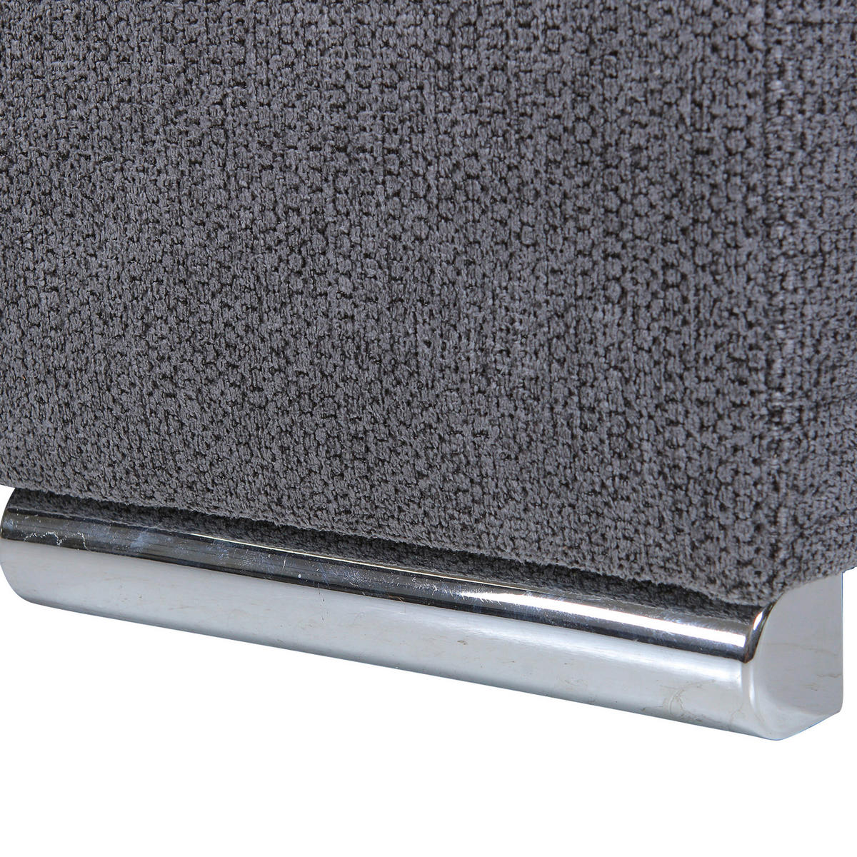 WOHNLANDSCHAFT Dunkelgrau Flachgewebe  - Chromfarben/Dunkelgrau, KONVENTIONELL, Kunststoff/Textil (217/338/180cm) - Hom`in