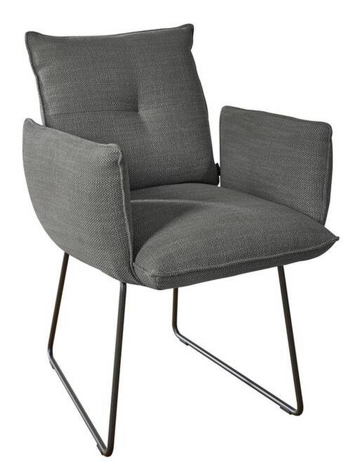 ARMLEHNSTUHL  in Stahl Struktur  - Schwarz/Grau, Design, Textil/Metall (65/90/70cm) - Dieter Knoll