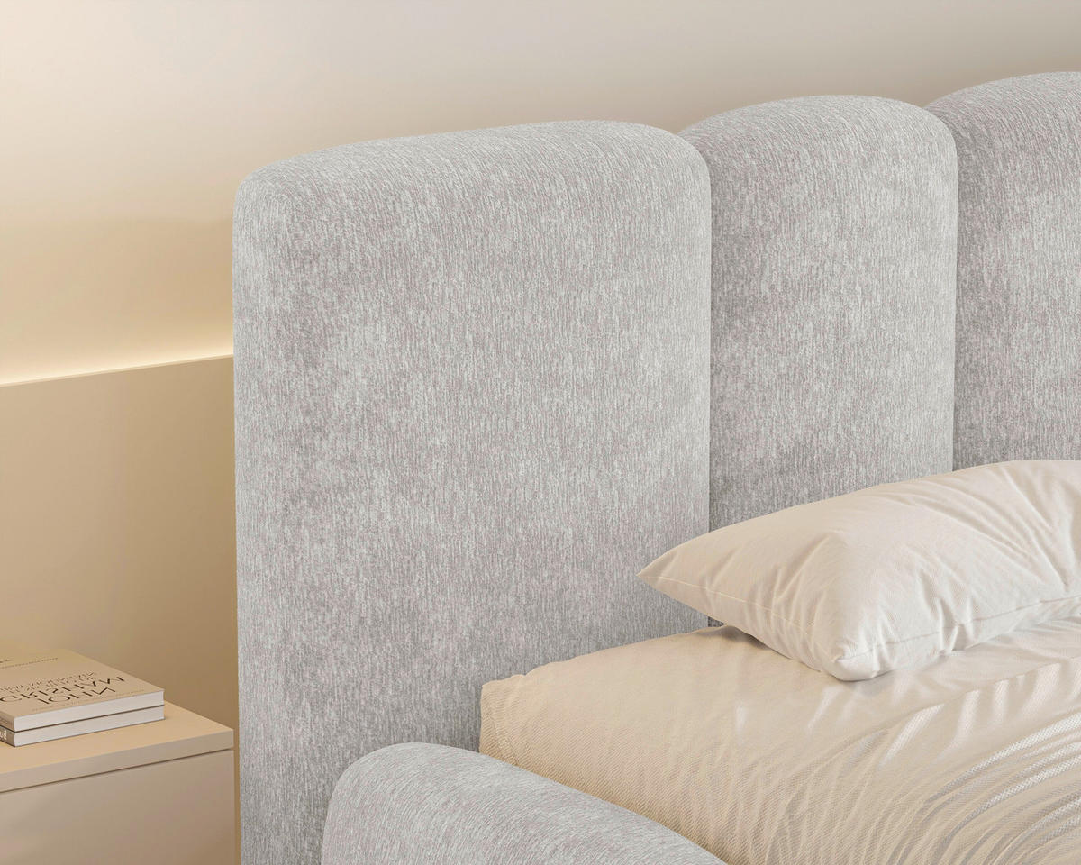 POLSTERBETT 160/200 cm,  in Grau, Lattenrost, Bettkasten,  - Schwarz/Grau, MODERN, Textil/Metall (160/200cm) - Livetastic