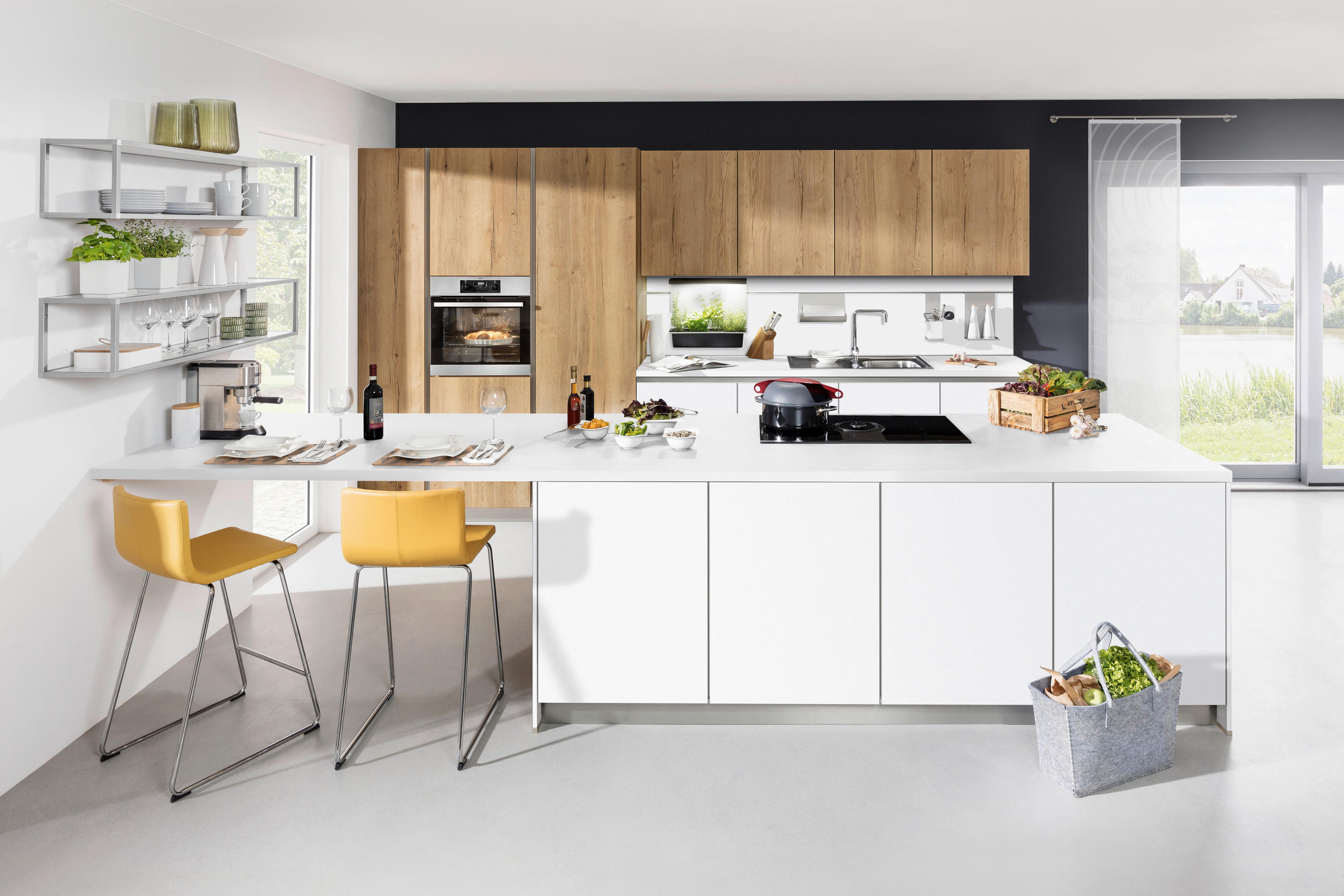 EINBAUKÜCHE   - Weiß, MODERN, Holzwerkstoff - Schüller