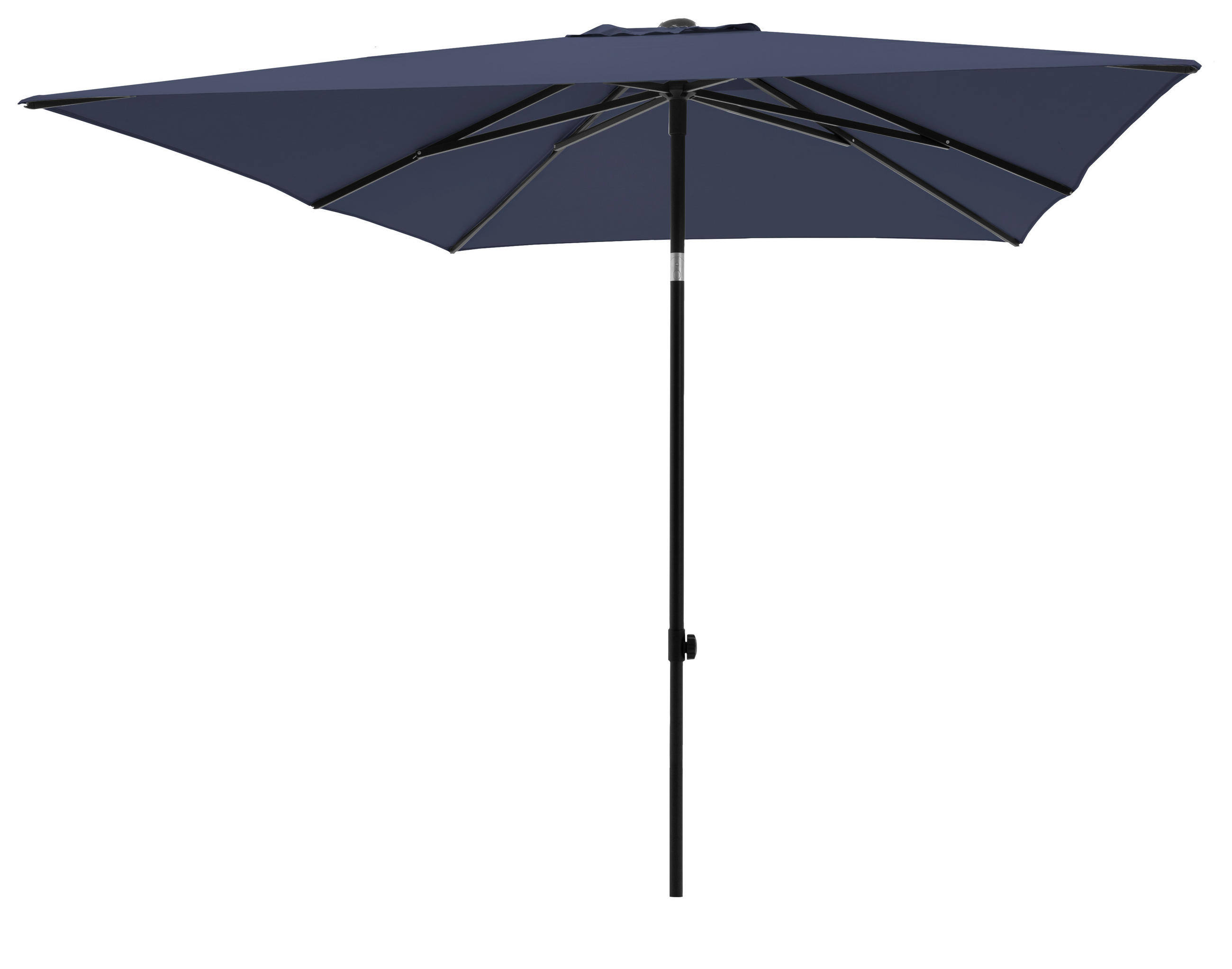 SONNENSCHIRM 200 cm Dunkelblau  - Schwarz/Dunkelblau, Basics, Kunststoff/Textil (200/200cm)
