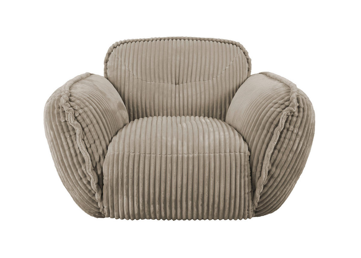 SESSEL in Cord Beige  - Beige/Schwarz, MODERN, Kunststoff/Textil (123/87/120cm) - Trendmanufaktur