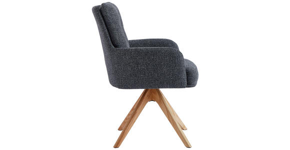ARMLEHNSTUHL in Webstoff - Eichefarben/Anthrazit, Design, Holz/Textil (60,5/67/88cm) - Novel